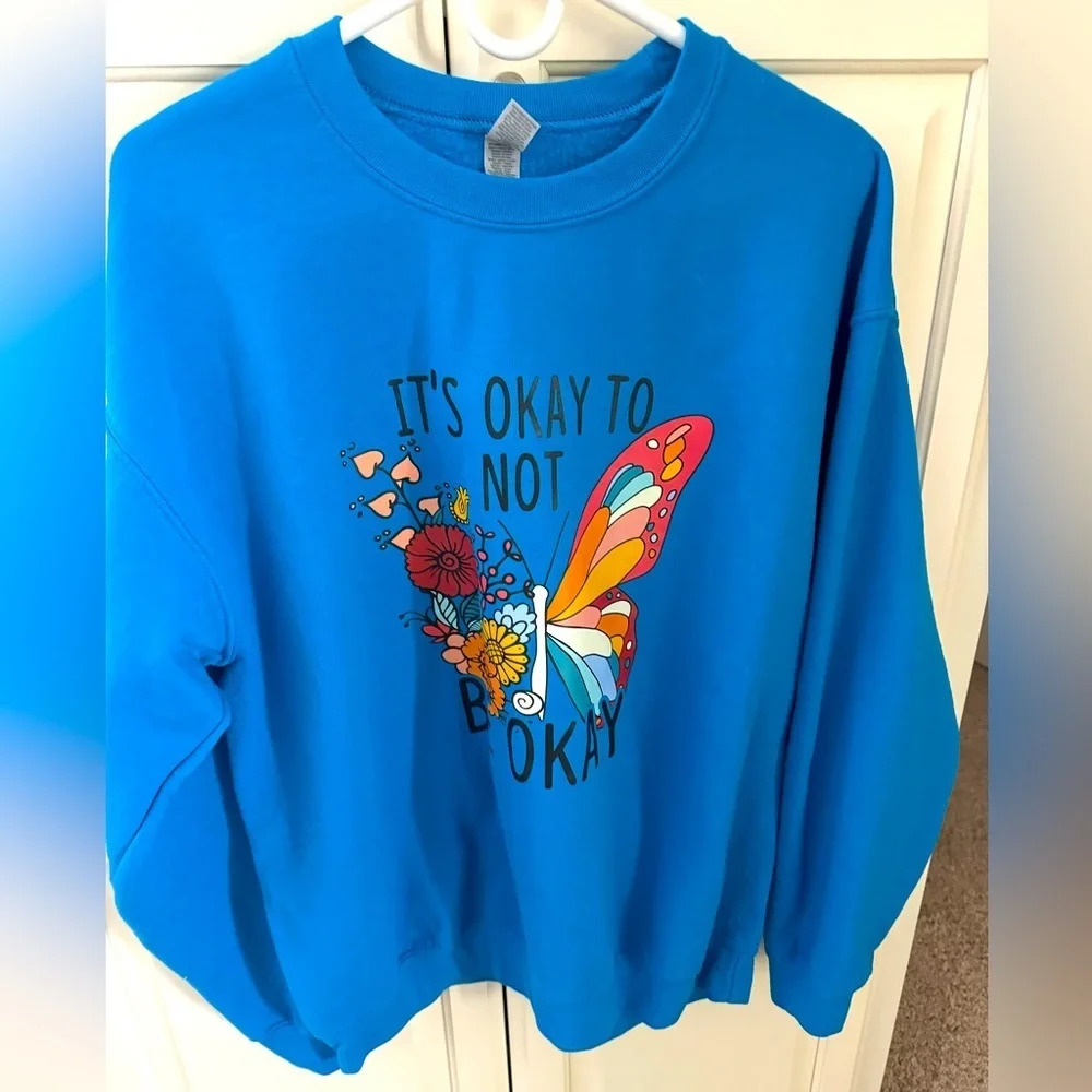 Blue Graphic Sweatshirt
